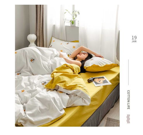 逸轩全棉水洗棉四件套 春秋舒适,夏季清凉的床上佳品